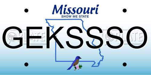GEKSSSO Missouri License Plate