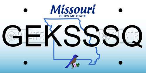 GEKSSSQ Missouri License Plate