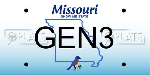 GEN3 Missouri License Plate