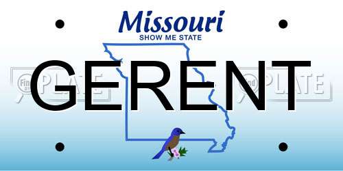 GERENT Missouri License Plate