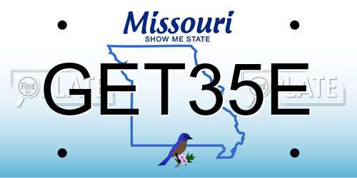 GET35E Missouri License Plate