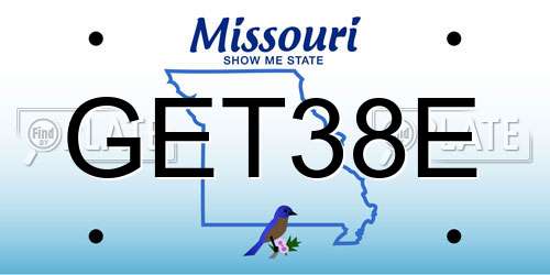GET38E Missouri License Plate