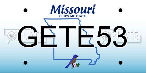 GETE53 Missouri License Plate