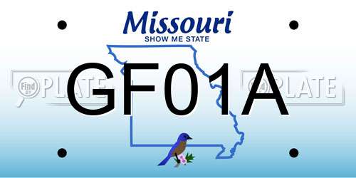 GF01A Missouri License Plate