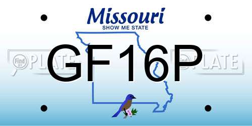 GF16P Missouri License Plate