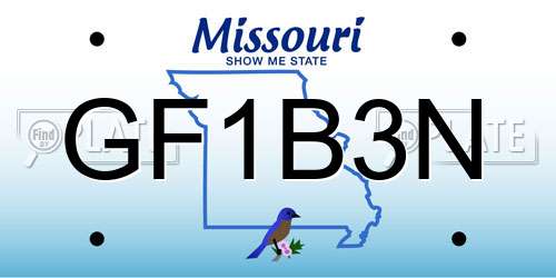 GF1B3N Missouri License Plate