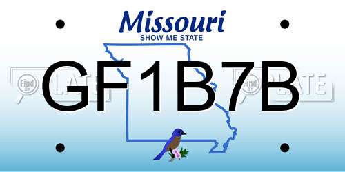 GF1B7B Missouri License Plate