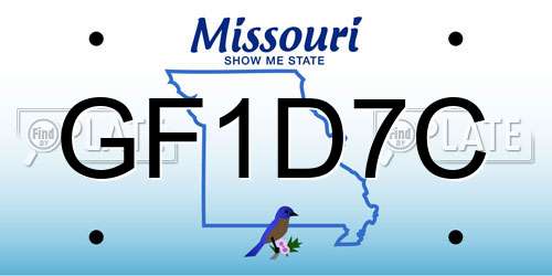GF1D7C Missouri License Plate