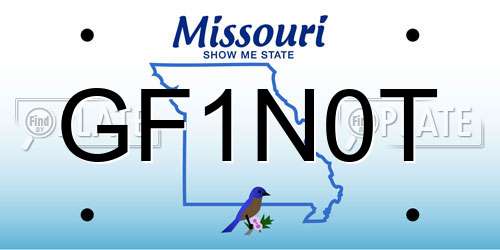 GF1N0T Missouri License Plate
