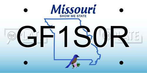 GF1S0R Missouri License Plate