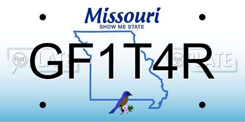 GF1T4R Missouri License Plate