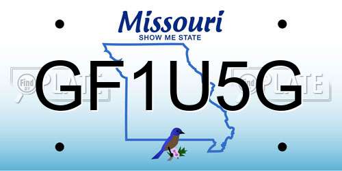 GF1U5G Missouri License Plate