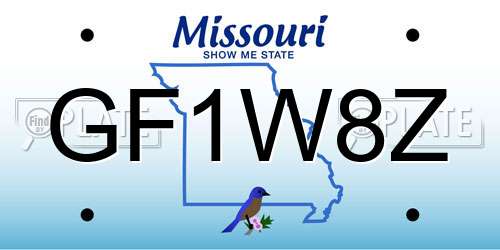 GF1W8Z Missouri License Plate