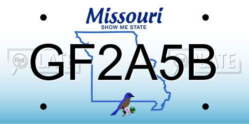 GF2A5B Missouri License Plate
