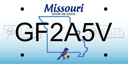 GF2A5V Missouri License Plate