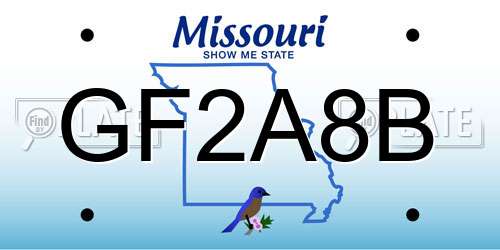 GF2A8B Missouri License Plate