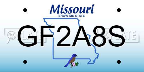 GF2A8S Missouri License Plate