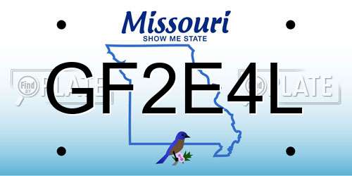 GF2E4L Missouri License Plate