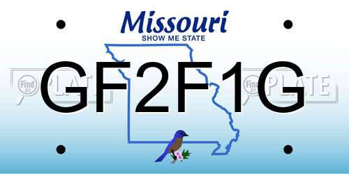 GF2F1G Missouri License Plate