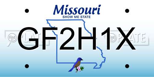 GF2H1X Missouri License Plate
