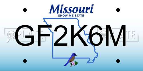 GF2K6M Missouri License Plate
