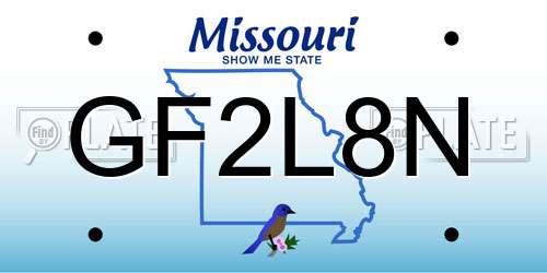 GF2L8N Missouri License Plate