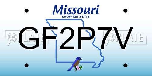 GF2P7V Missouri License Plate