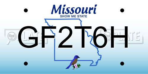 GF2T6H Missouri License Plate
