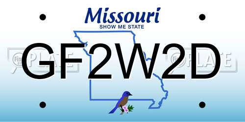 GF2W2D Missouri License Plate