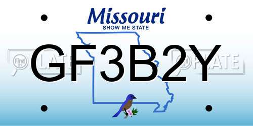 GF3B2Y Missouri License Plate