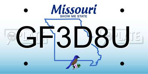GF3D8U Missouri License Plate