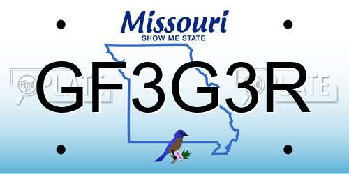 GF3G3R Missouri License Plate