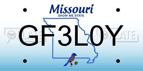 GF3L0Y Missouri License Plate