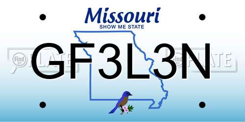 GF3L3N Missouri License Plate