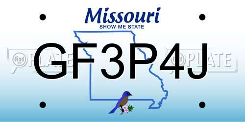 GF3P4J Missouri License Plate