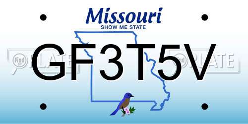 GF3T5V Missouri License Plate