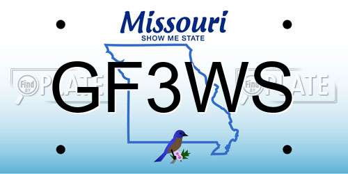 GF3WS Missouri License Plate
