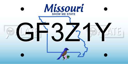 GF3Z1Y Missouri License Plate