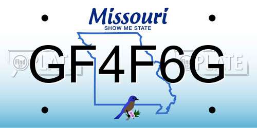 GF4F6G Missouri License Plate