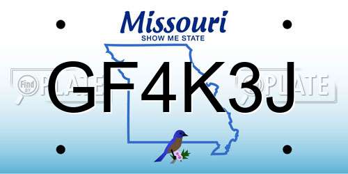 GF4K3J Missouri License Plate