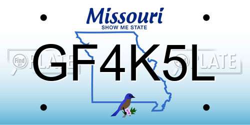 GF4K5L Missouri License Plate