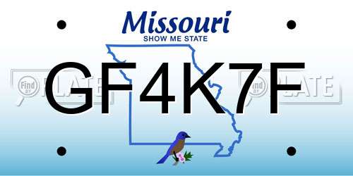 GF4K7F Missouri License Plate