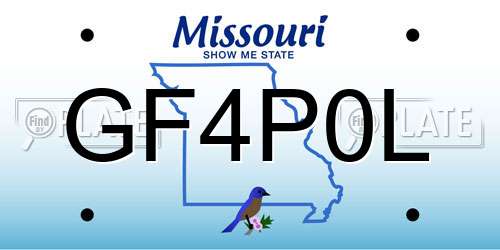 GF4P0L Missouri License Plate