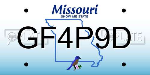 GF4P9D Missouri License Plate