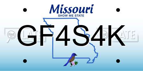 GF4S4K Missouri License Plate