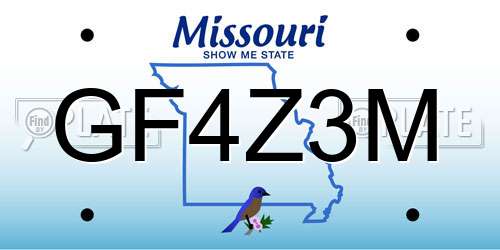 GF4Z3M Missouri License Plate