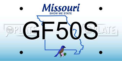GF50S Missouri License Plate