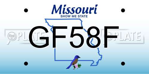 GF58F Missouri License Plate