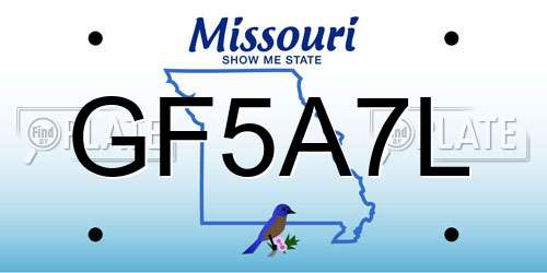 GF5A7L Missouri License Plate