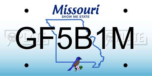 GF5B1M Missouri License Plate